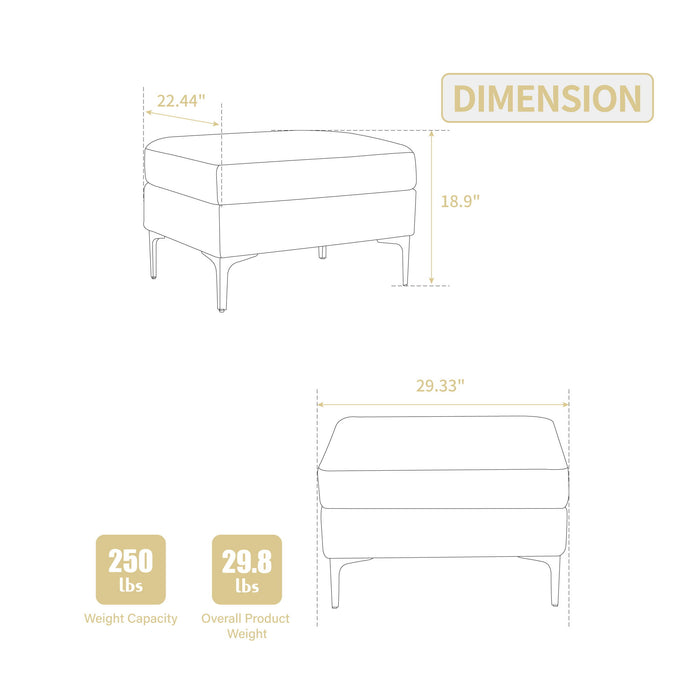 Modular Sectional Sofa Square Storage Ottoman