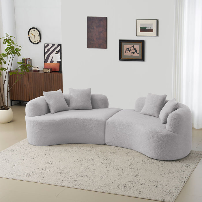 Curved 4 Seater Full Compression Sponge Sofa