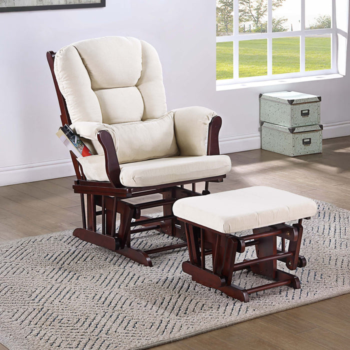 Upholstered Glider Chair With Ottoman