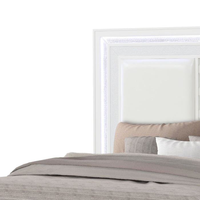 Abigale - Bed & LED Lighting And 2 Drawer Storage Footboard