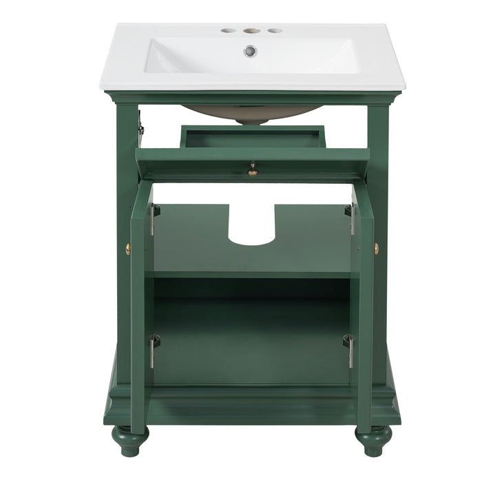 Modern Bathroom Vanity With Tip-Out Drawer And Soft-Close Hinges