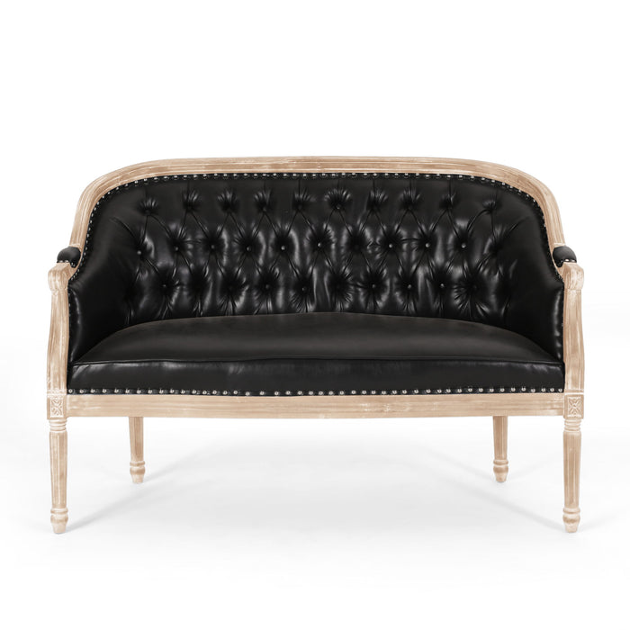 French Country Chesterfield Style Tufted Loveseat