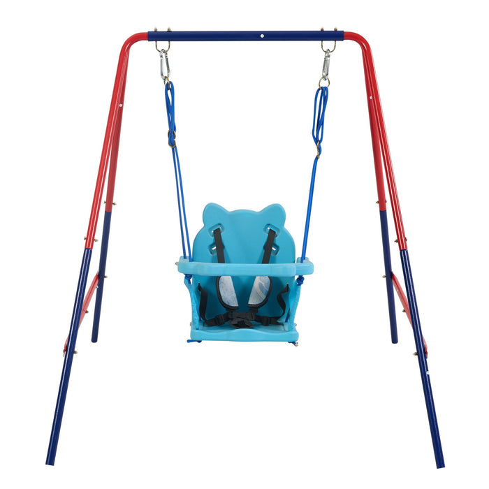 Xiunan Leisure - 2 In 1 Baby Swing Set Safe Playground Accessory - Blue / Red