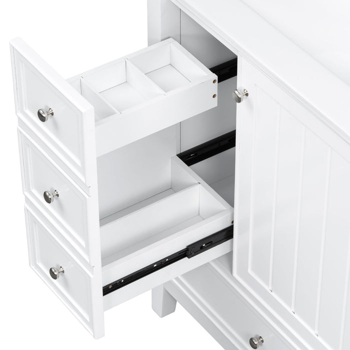 Modern Bathroom Vanity With Sink, 1 Cabinet & 3 Drawers