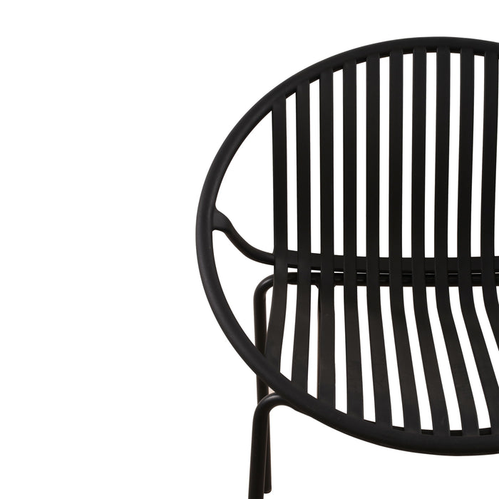 7 Piece Outdoor Modern Dining Set With Stackable Chairs
