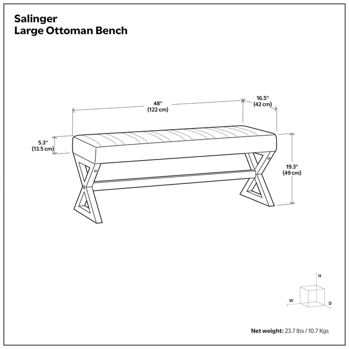 Salinger - Large Upholstered Ottoman Bench