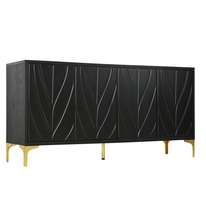 Modern Sideboard Buffet Cabinet With Handleless Press To Open Design With 4 Doors