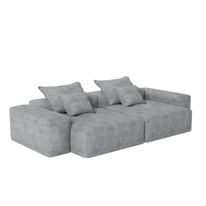 Modern Oversized, Modular Sectional Sofa With Pillows