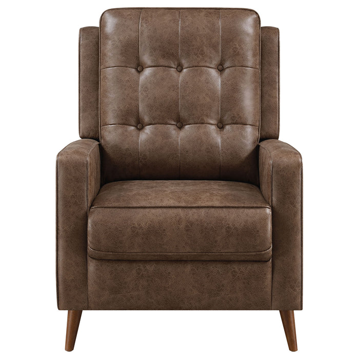 Davidson - Upholstered Tufted Push Back Recliner - Brown
