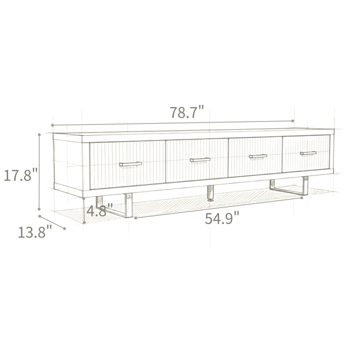 TV Stand With Slatted Drawers