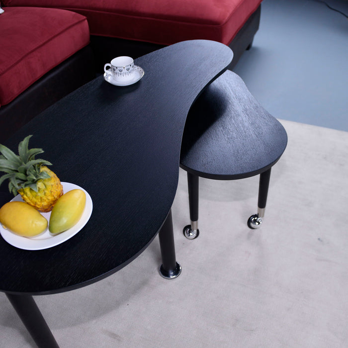 Rotatable Cocktail Table With Solid Legs, 360 Degree Rotating