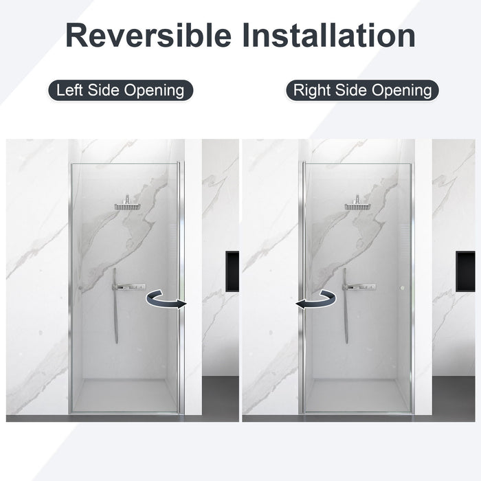 Semi Frameless Circular Pivot Shower Door With 1 / 4" Sgcc Tempered Glass