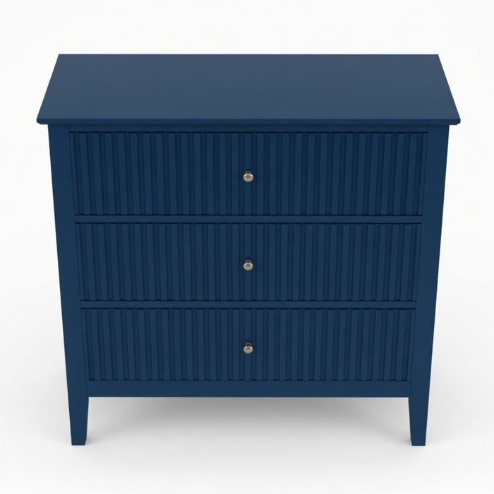 Fluted 3 Drawer Nightstand With Soft Close Slides