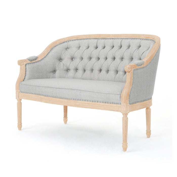 French Country Chesterfield Style Tufted Loveseat