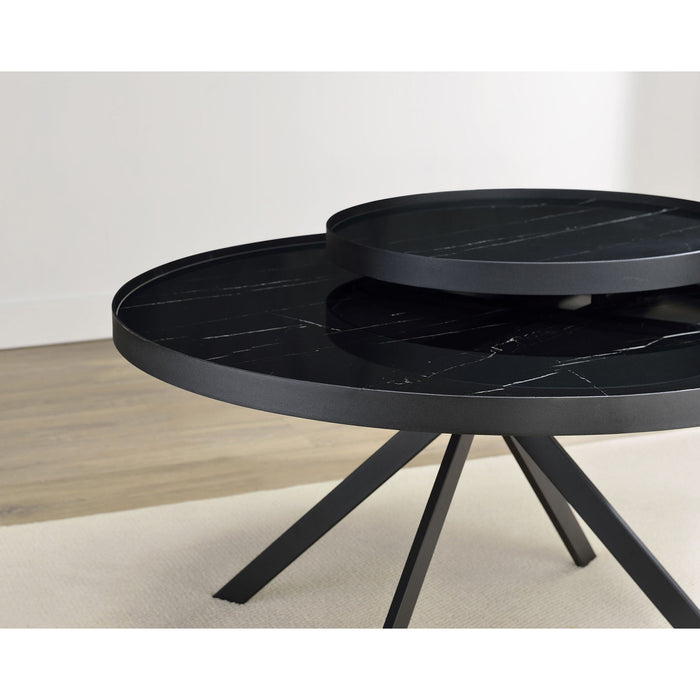 Shayne - Round Top Coffee Table With 2 Tier Design