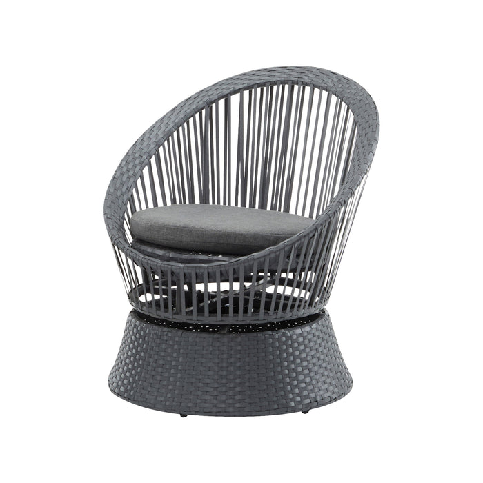 Modern Swivel Wicker Lounge Chair With Round Design