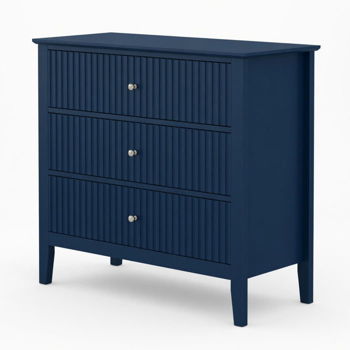 Fluted 3 Drawer Nightstand With Soft Close Slides