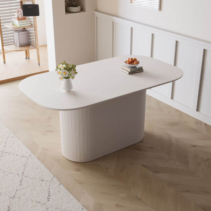 Modern Dining Table With Vertical Striped Legs