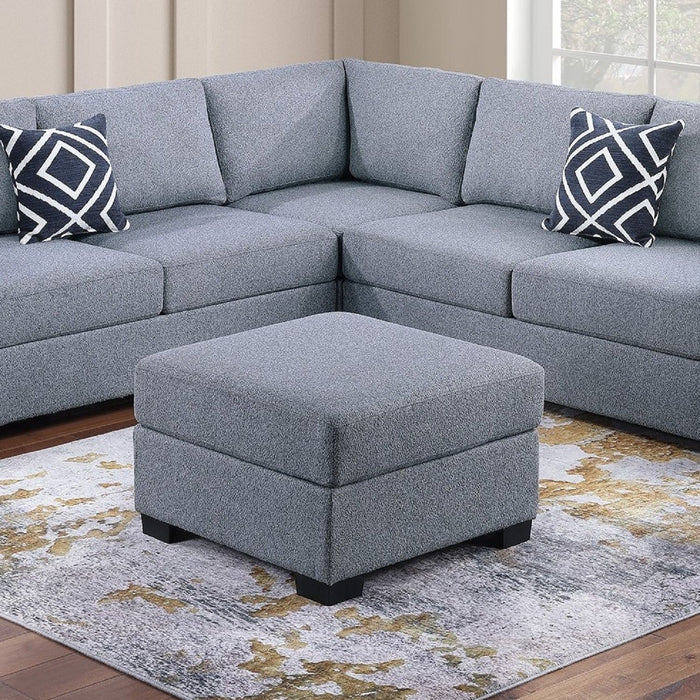 Contemporary Sectional Sofa 4 Piece Set With Built In Shelves L - Shaped Design