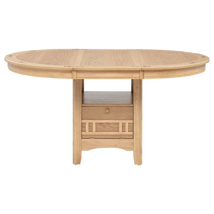 Davis - 5 Piece Oval Extension Leaf Dining Set With Pedestal Base - Light Oak