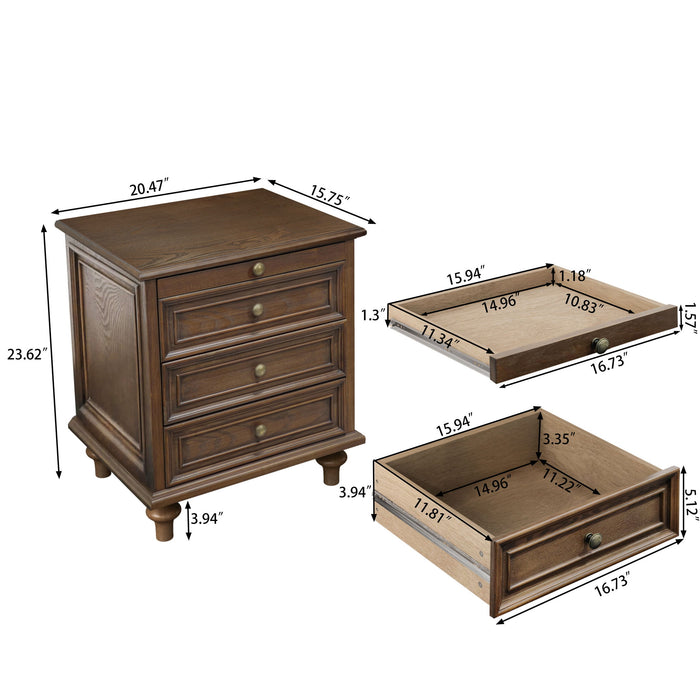 Farmhouse Nightstand With 4 Drawers