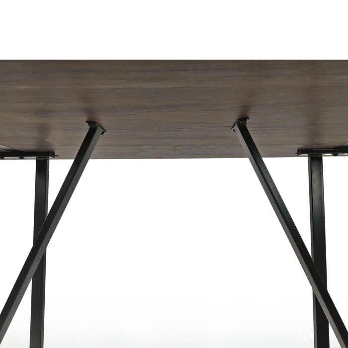 Modern Dining Table With Black Metal Legs For 4 - 6 Person