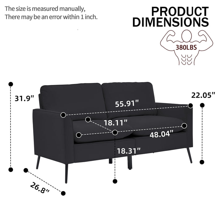Upholstered Loveseat, For Living Room