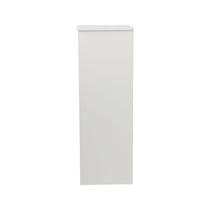 Louvered Door Bathroom Low Cabinet With Multi Layer Storage - White