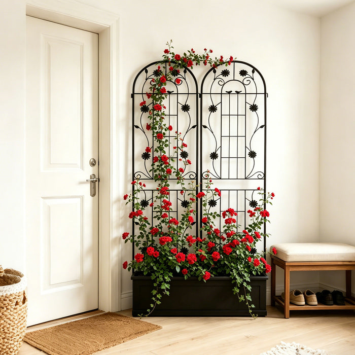 Metal Garden Trellis Rustproof Trellis For Climbing Plant Outdoor Flower Support