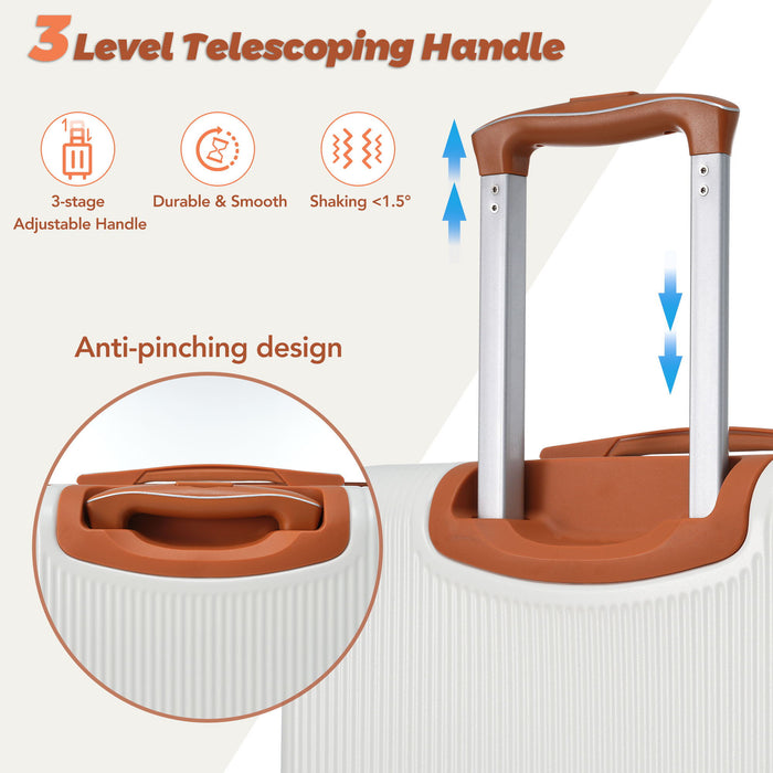 Hardshell Luggage Sets 3 Piece Carry On Suitcase Double Spinner Wheels With Tsa Lock