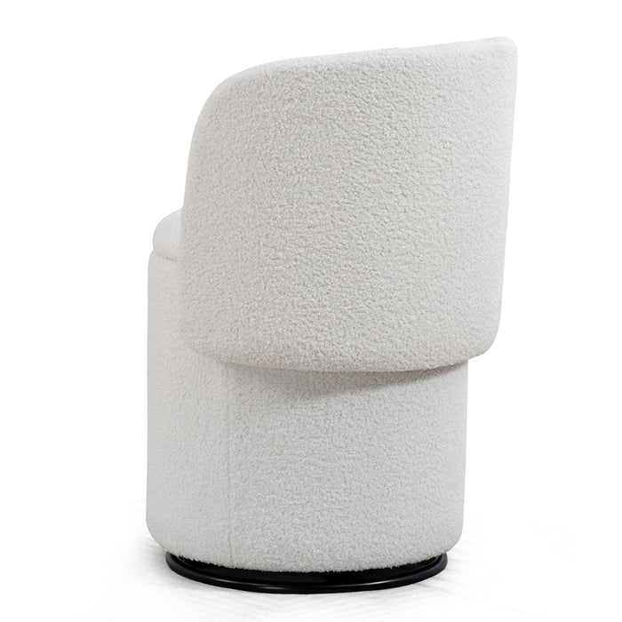 Barrel Chair & Built In Storage, 360° Swivel - Beige