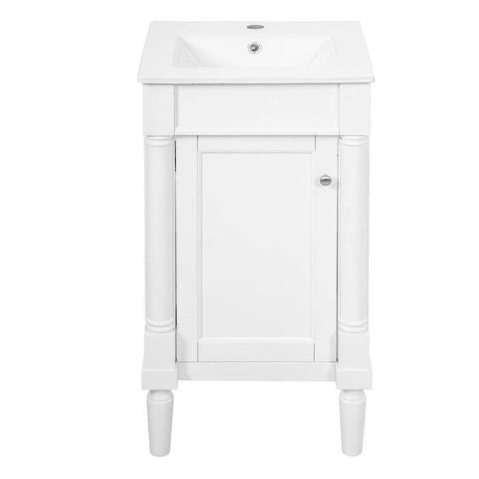 French Style Bathroom Cabinet With Sink, Adjustable Shelf