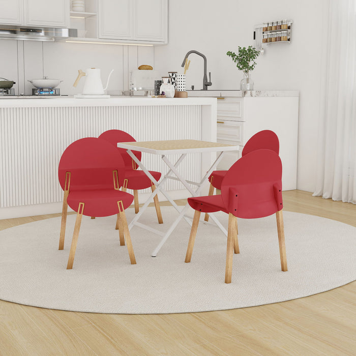 4 Piece Set Of Single Chairs With A Folding Square Table