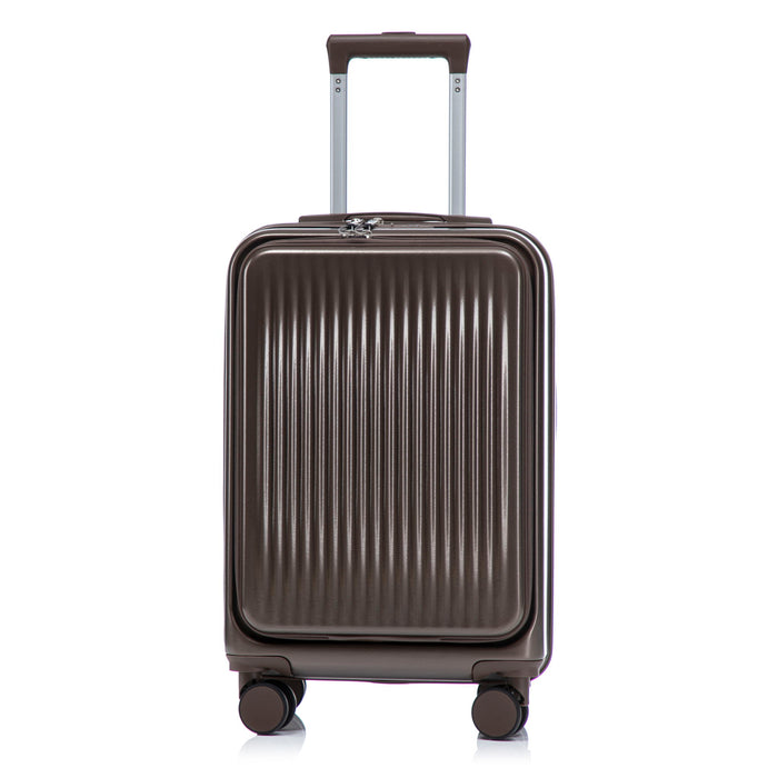 Luggage Set With Cosmetic Case, Combination Lock, Front Opening Design