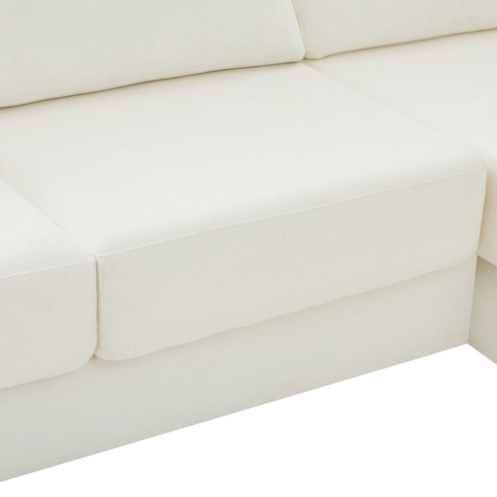 L-Shaped Modular Sofa With Double Layer Cushion