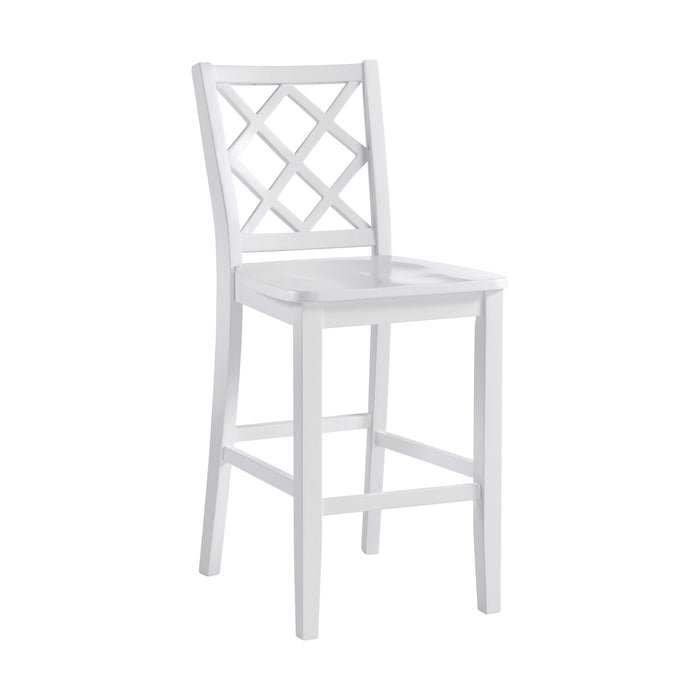 Whitmore - Counter Height Dining Chair With Metal Kickplate And Stretcher Bars - Crisp White