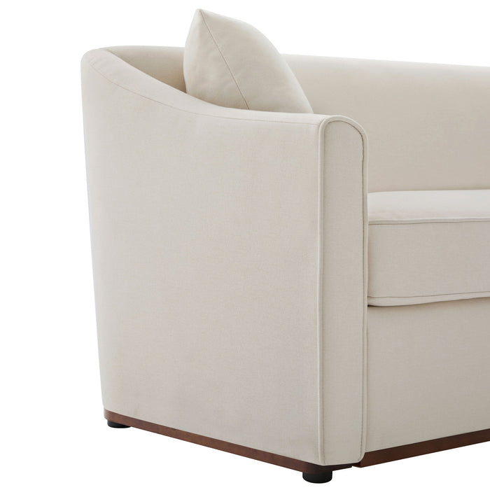 3 Seater Sofa With Wrap Around Armrests And Throw Pillows
