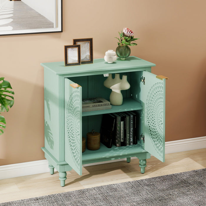 Hollow - Carved 2 Doors Accent Cabinet