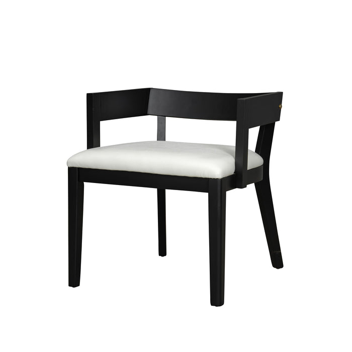 Modern Glossy Dining Chairs (Set of 2), Elegant Upholstery And Ergonomic Design - Black White