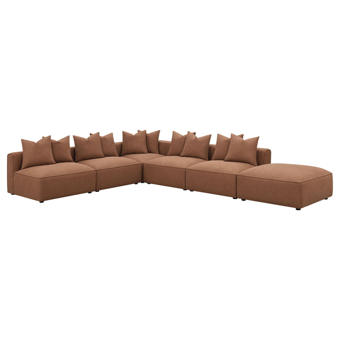 Colleen - Armless Chair With Pillows - Terracotta