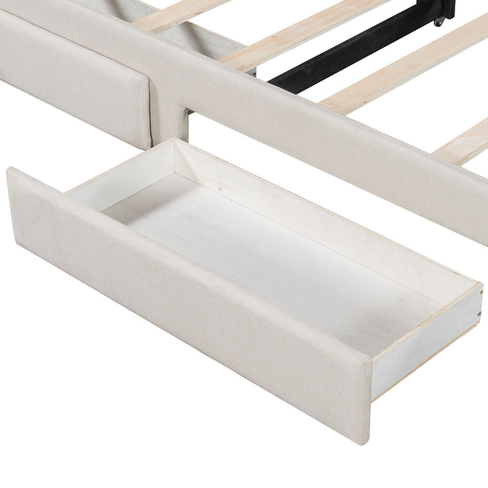 Extendable Daybed With LED Light And 2 Storage Drawers