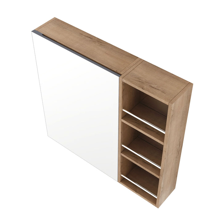 29.63" Wall Mounted Bathroom Cabinet With Adjustable Shelves - Imitative Oak