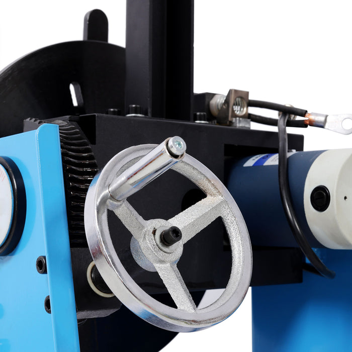 Heavy Duty Rotary Welding Positioner Turntable Table With Manual Tilt And 3 Jaw Lathe Chuck - Blue