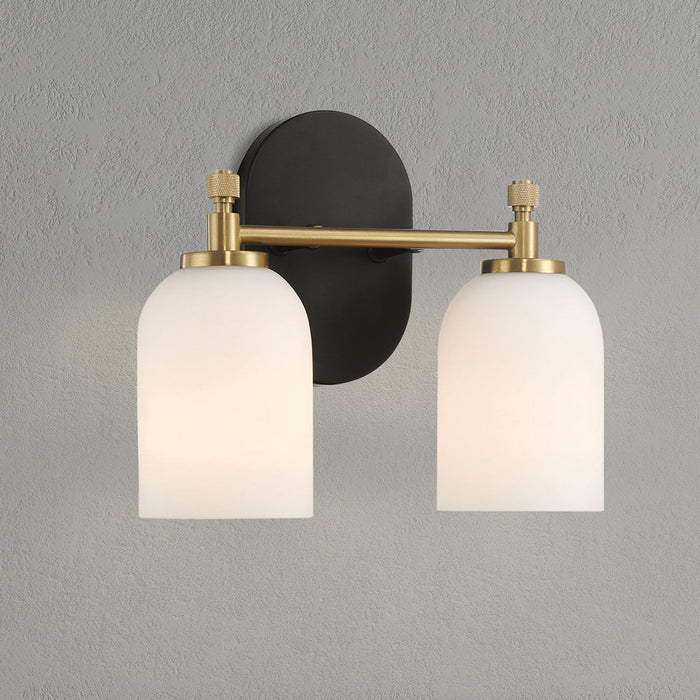 Meadows - 3 Lights Vanity Brush Bathroom Wall Light For Bathroom Over Mirror - Black / Gold / White