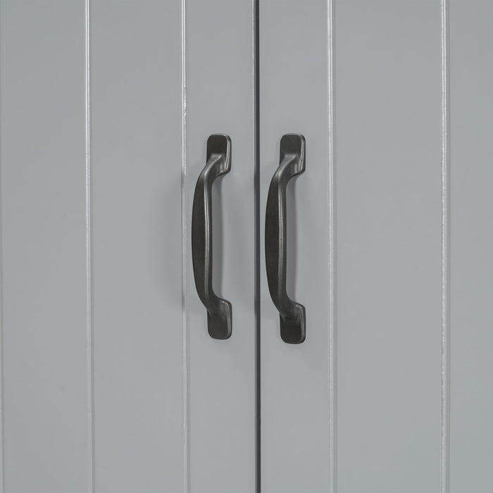 Modern Bathroom Storage Cabinet With Two Laundry Baskets, One Drawer, Adjustable Shelf