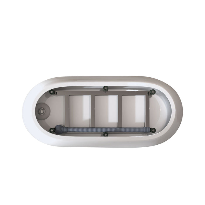 Special-Shaped Freestanding Slipper Bathtub, Overflow & Pop Up Drain