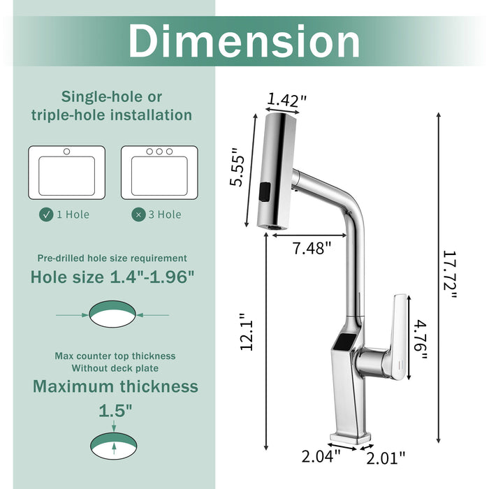 Touchless Kitchen Faucet With LED Display