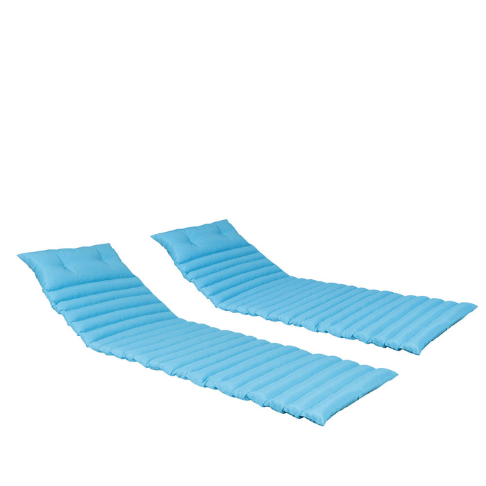 2 Piece Outdoor Chaise Lounge Chair Cushion Set