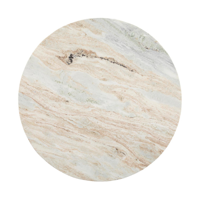 Amberly - Marble Round Coffee Table - Gray