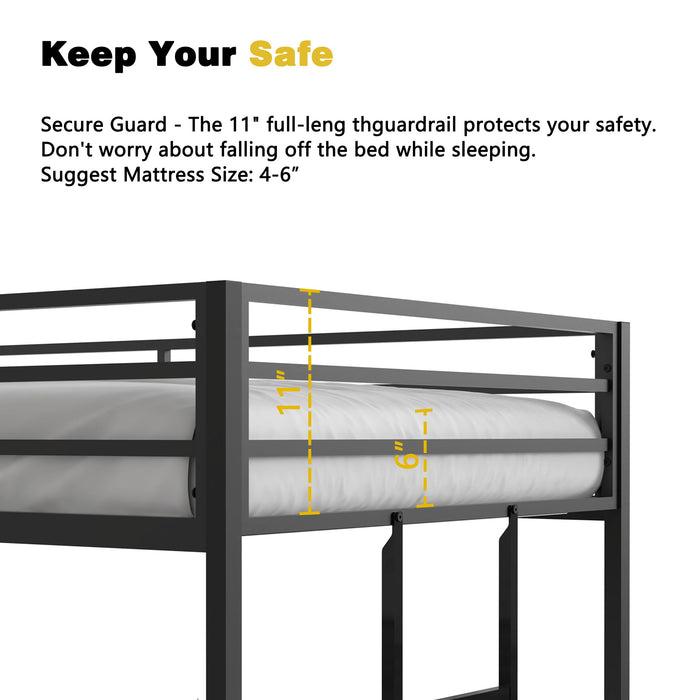 Adam - Twin Over Twin Bunk Bed - Black